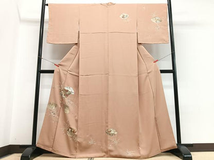 平和屋着物■訪問着　流水雪輪花文　金彩　正絹　逸品　CABH4148xe