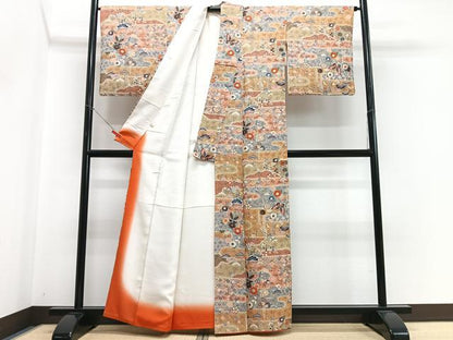 平和屋着物■上質な小紋　花蝶文　正絹　逸品　CABH4211xe