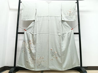 平和屋着物■訪問着　草花文　暈し染め　金彩　正絹　逸品　CABH4202xe