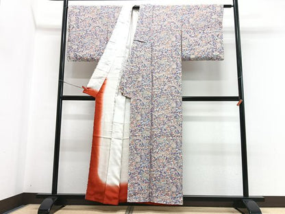 平和屋着物■上質な小紋　風景花文　正絹　逸品　CABH4172xe