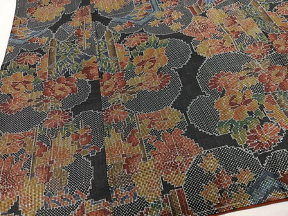 平和屋着物■本場大島紬　7マルキ　舞花文　正絹　逸品　CABH4215xe
