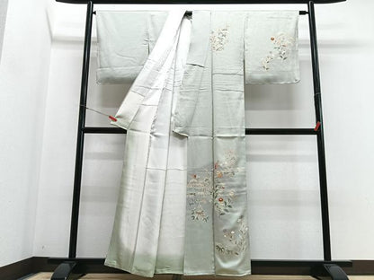 平和屋着物■訪問着　草花文　暈し染め　金彩　正絹　逸品　CABH4202xe
