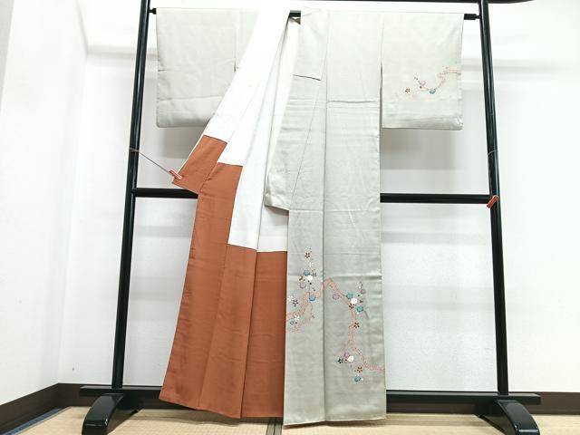 平和屋着物■訪問着　枝花文　正絹　逸品　CABH4187xe