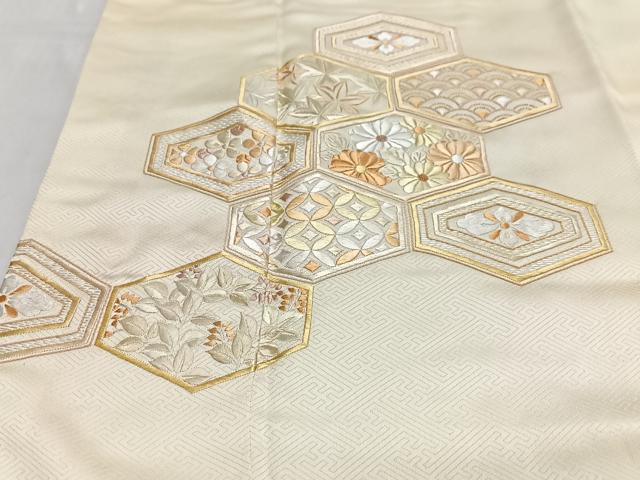 平和屋着物■訪問着　刺繍　吉祥花文　正絹　逸品　CABH4186xe