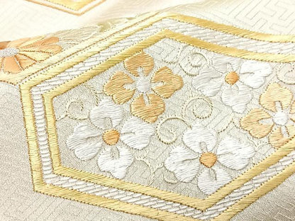 平和屋着物■訪問着　刺繍　吉祥花文　正絹　逸品　CABH4186xe