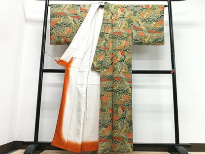 平和屋着物■上質な小紋　草花文　正絹　逸品　CABH4213xe