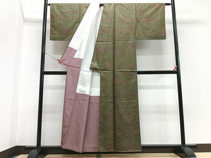 平和屋着物■上質な小紋　雲取り花文　正絹　逸品　CABH4192xe