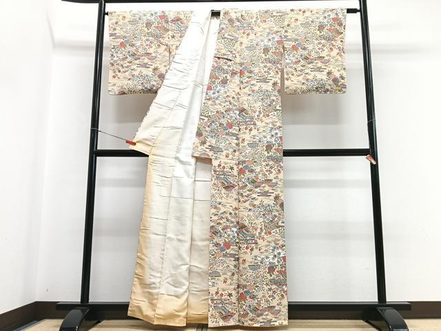 平和屋着物■上質な小紋　風景文　正絹　逸品　CABH4176xe