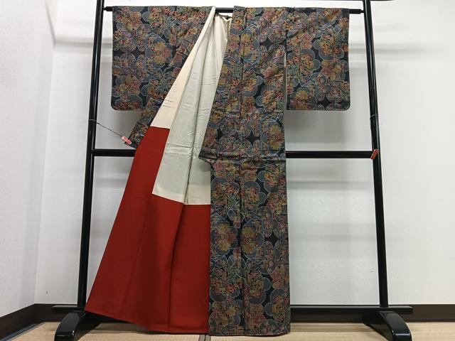 平和屋着物■本場大島紬　7マルキ　舞花文　正絹　逸品　CABH4215xe