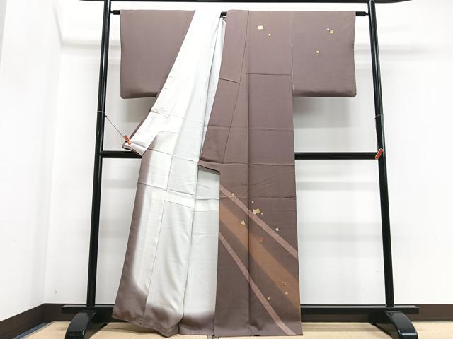 平和屋着物■訪問着　駒刺繍　色紙文　暈し染め　金彩　正絹　逸品　CABH4212xe
