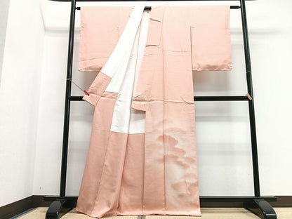 平和屋着物■色留訪問着　雲取り風景文　暈し染め　正絹　逸品　CABH4203xe