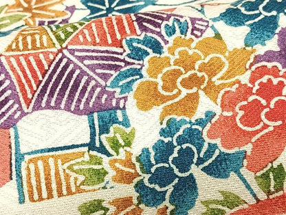 平和屋着物■上質な小紋　風景花文　正絹　逸品　CABH4171xe