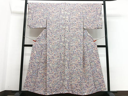 平和屋着物■上質な小紋　風景花文　正絹　逸品　CABH4172xe