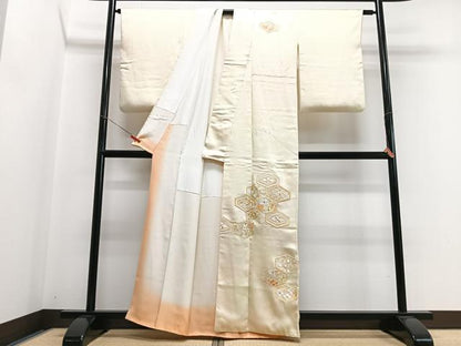 平和屋着物■訪問着　刺繍　吉祥花文　正絹　逸品　CABH4186xe