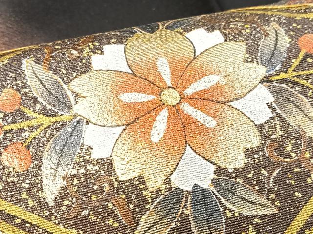平和屋着物■豪華黒留袖　駒刺繍　流水草花文　暈し染め　金彩　正絹　逸品　CABH4178xe