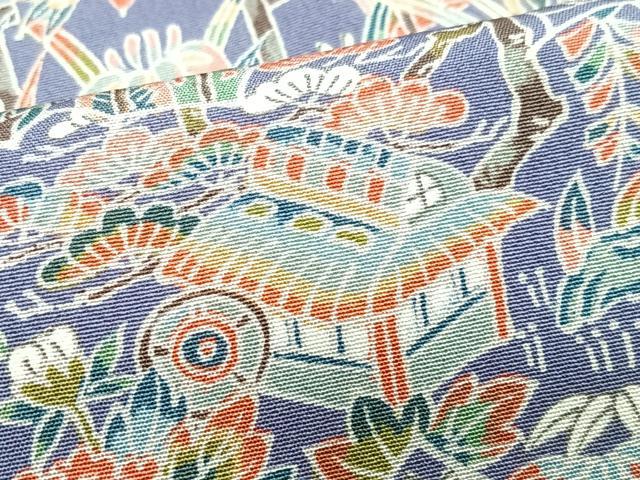 平和屋着物■上質な小紋　風景花文　正絹　逸品　CABH4172xe