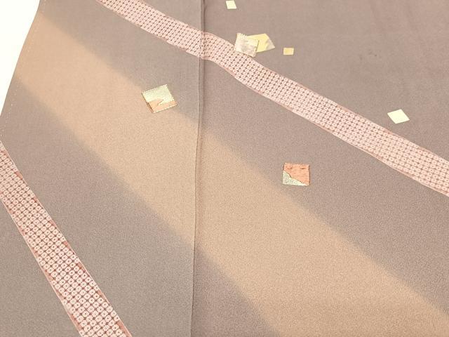 平和屋着物■訪問着　駒刺繍　色紙文　暈し染め　金彩　正絹　逸品　CABH4212xe