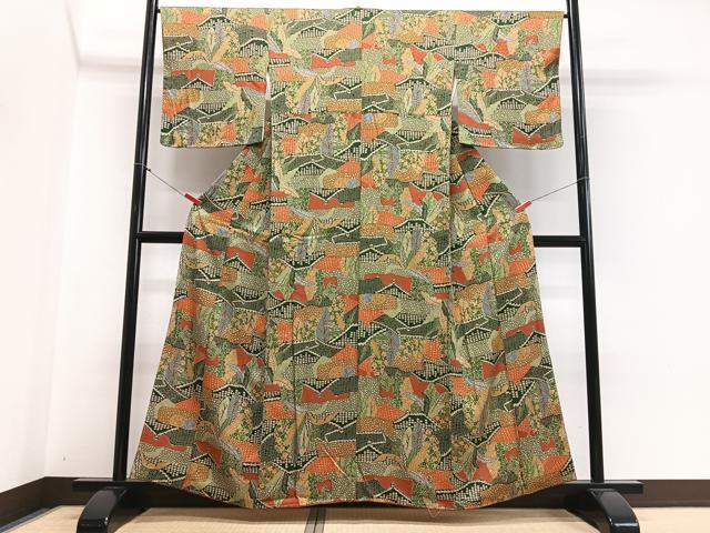 平和屋着物■上質な小紋　草花文　正絹　逸品　CABH4213xe