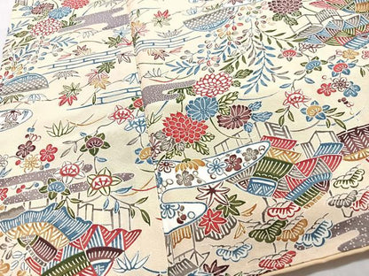 平和屋着物■上質な小紋　風景文　正絹　逸品　CABH4176xe