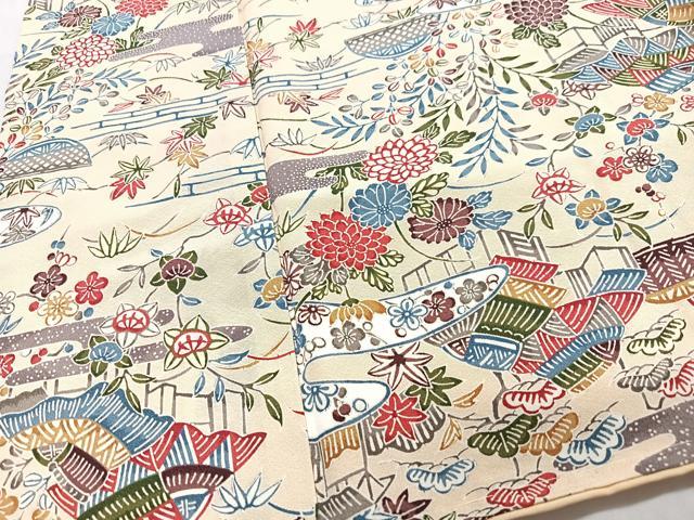 平和屋着物■上質な小紋　風景文　正絹　逸品　CABH4176xe