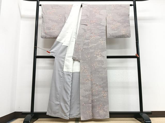 平和屋着物■上質な小紋　枝花文　正絹　逸品　CABH4210xe