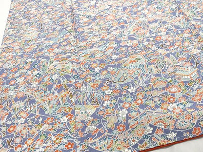 平和屋着物■上質な小紋　風景花文　正絹　逸品　CABH4172xe