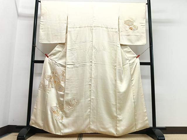平和屋着物■訪問着　刺繍　吉祥花文　正絹　逸品　CABH4186xe