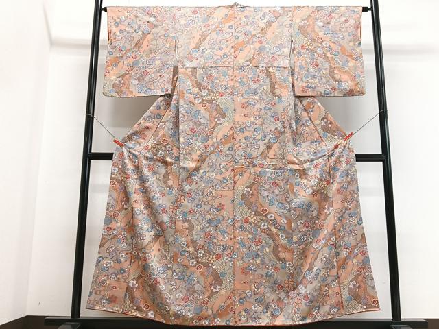 平和屋着物■上質な小紋　吉祥花文　正絹　逸品　CABH4183xe