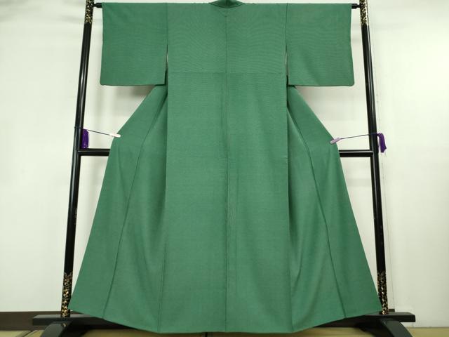 平和屋着物●極上　洗える最高級着物　＜英＞はなぶさ謹製　江戸小紋　角通し　常盤緑色×木賊色　逸品　DZAB2134kh6
