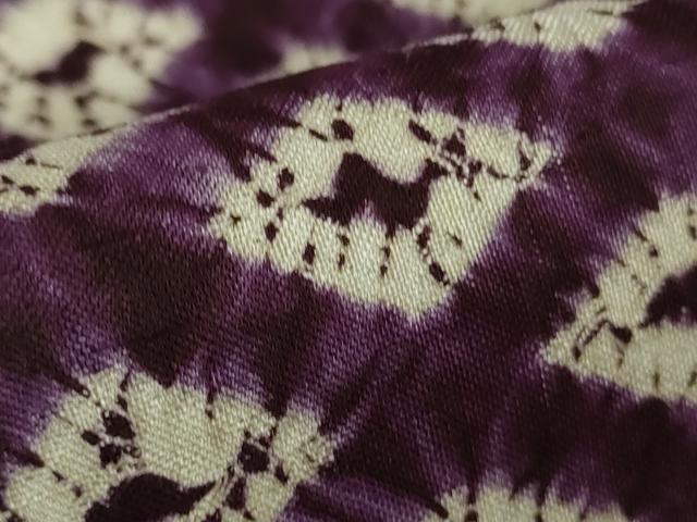 平和屋本店●極上　岩手の匠　草紫堂　南部絞り　紫根染　紬　正絹　逸品　DZAA8850kh6