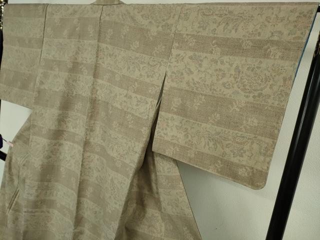 平和屋本店●極上　本場結城紬　重要無形文化財　100亀甲　奥順謹製　鳳凰花横段文　証紙付き　逸品　未使用　DZAA8411kh6