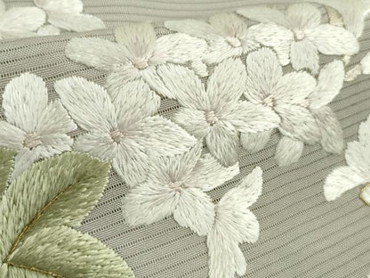 平和屋本店＊極上　夏物　訪問着　絽　総手刺繍　草花文　象牙色地　暈し染め　金糸　逸品　未使用　DZAB2290kh6