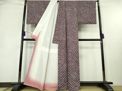 平和屋本店●極上　岩手の匠　草紫堂　南部絞り　紫根染　紬　正絹　逸品　DZAA8850kh6