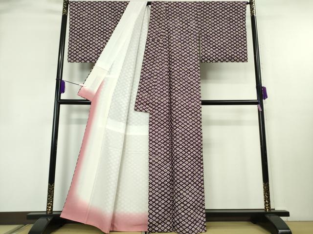 平和屋本店●極上　岩手の匠　草紫堂　南部絞り　紫根染　紬　正絹　逸品　DZAA8850kh6