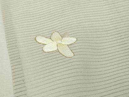 平和屋本店＊極上　夏物　訪問着　絽　総手刺繍　草花文　象牙色地　暈し染め　金糸　逸品　未使用　DZAB2290kh6