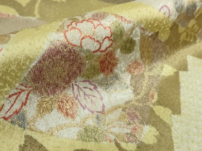 平和屋本店●極上　創業460年・千總　訪問着　刺繍　絞り　地紙花蝶吉祥文　金彩　逸品　未使用　DZAB4605kh6
