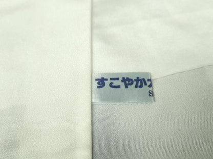平和屋着物●極上　花織　紬　藍染　紅碧色　反端付き　逸品　未使用　DZAB2476kh6