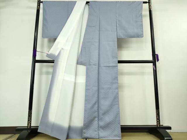 平和屋着物●極上　花織　紬　藍染　紅碧色　反端付き　逸品　未使用　DZAB2476kh6