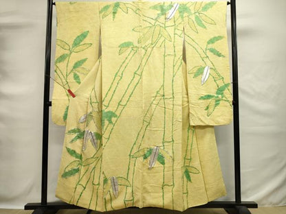 平和屋着物■豪華振袖　総絞り　駒刺繍　笹竹文　正絹　逸品　DABG6652cd