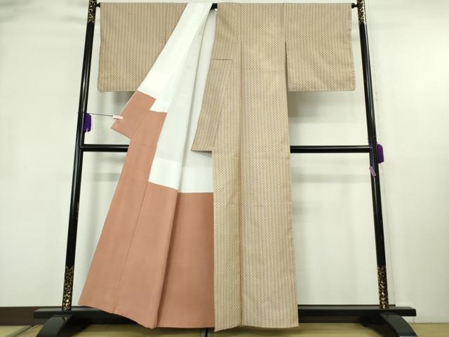 平和屋本店●極上　山下八百子　本場黄八丈　市松綾織　逸品　未使用　DZAB3277kh6