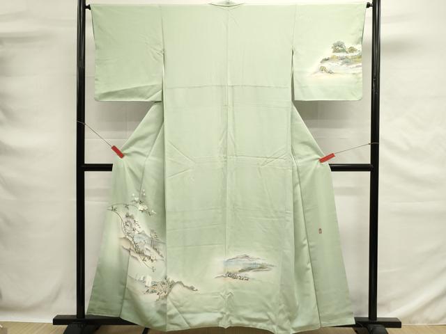 平和屋着物■訪問着　友禅　作家物　風景文　暈し染め　正絹　逸品　DABG6646cd
