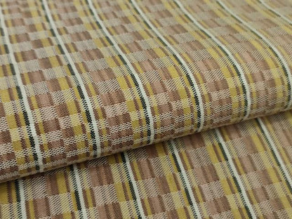 平和屋本店●極上　山下八百子　本場黄八丈　市松綾織　逸品　未使用　DZAB3277kh6