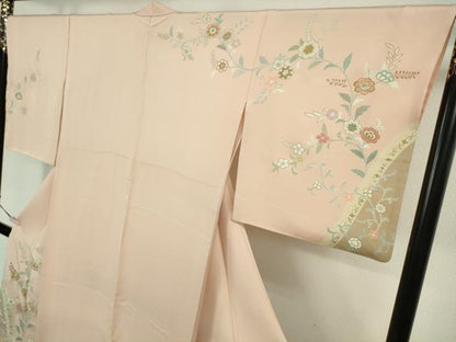 平和屋本店●極上　創業460年・千總　訪問着　駒刺繍　花唐草文　虹色地　金彩　小田急百貨店扱い　逸品　DZAB2821kh6