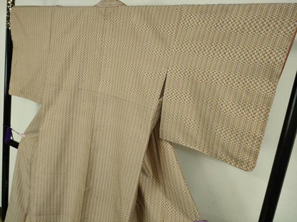 平和屋本店●極上　山下八百子　本場黄八丈　市松綾織　逸品　未使用　DZAB3277kh6