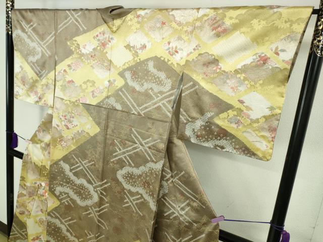 平和屋本店●極上　創業460年・千總　訪問着　刺繍　絞り　地紙花蝶吉祥文　金彩　逸品　未使用　DZAB4605kh6