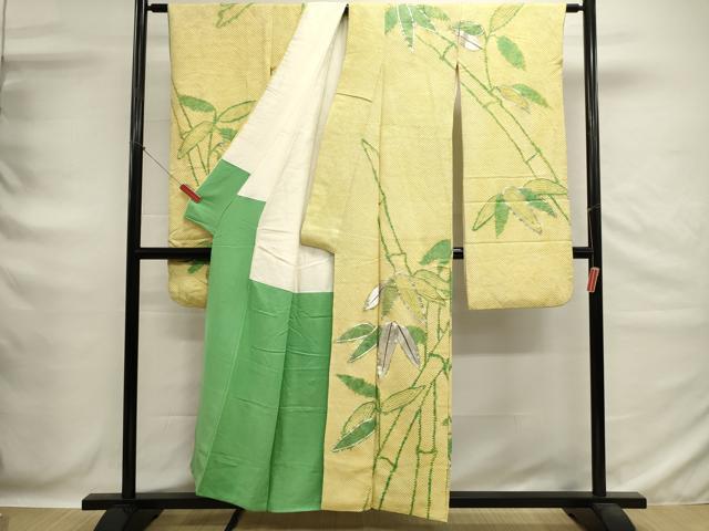 平和屋着物■豪華振袖　総絞り　駒刺繍　笹竹文　正絹　逸品　DABG6652cd