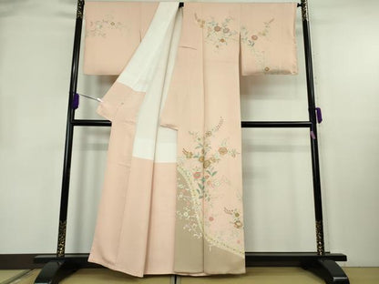 平和屋本店●極上　創業460年・千總　訪問着　駒刺繍　花唐草文　虹色地　金彩　小田急百貨店扱い　逸品　DZAB2821kh6