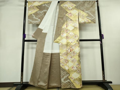 平和屋本店●極上　創業460年・千總　訪問着　刺繍　絞り　地紙花蝶吉祥文　金彩　逸品　未使用　DZAB4605kh6