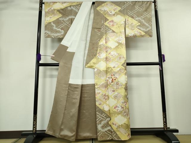 平和屋本店●極上　創業460年・千總　訪問着　刺繍　絞り　地紙花蝶吉祥文　金彩　逸品　未使用　DZAB4605kh6