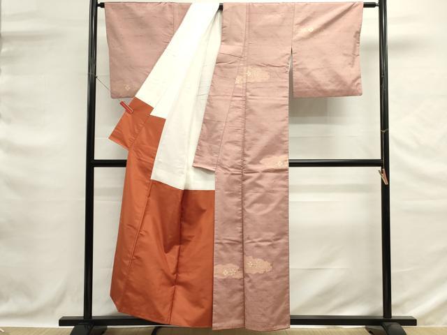 平和屋着物■上質な紬　雲取り亀甲地紋　正絹　逸品　DABG6677cd